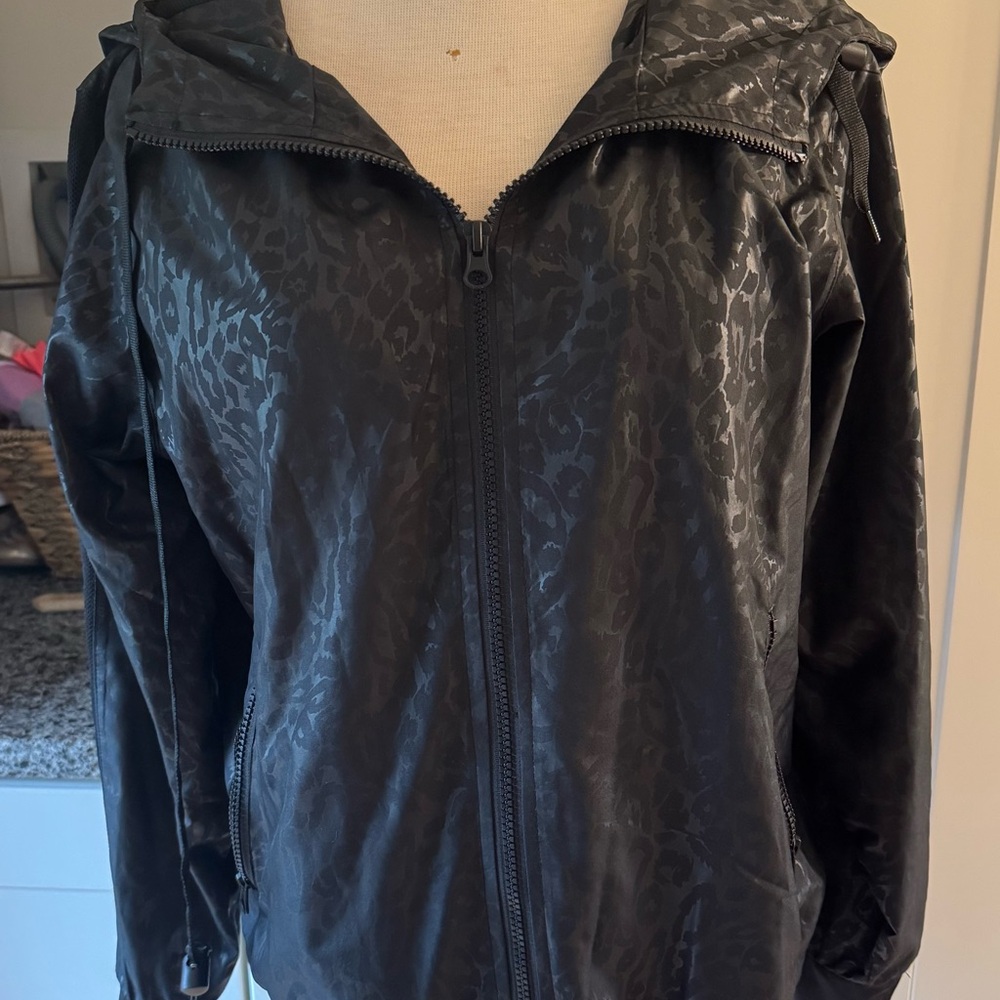 ZYIA Black Animal Print Bomber Jacket